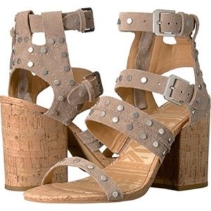Dolce Vita Effie Cork Sandal - Taupe Suede